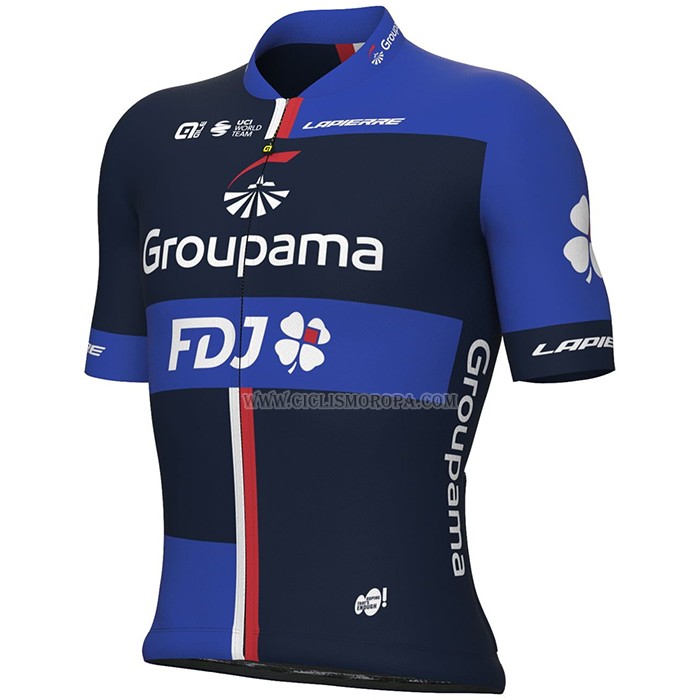 2023 Ropa Ciclismo Groupama-FDJ Azul Mangas Cortas y Culotte Corto